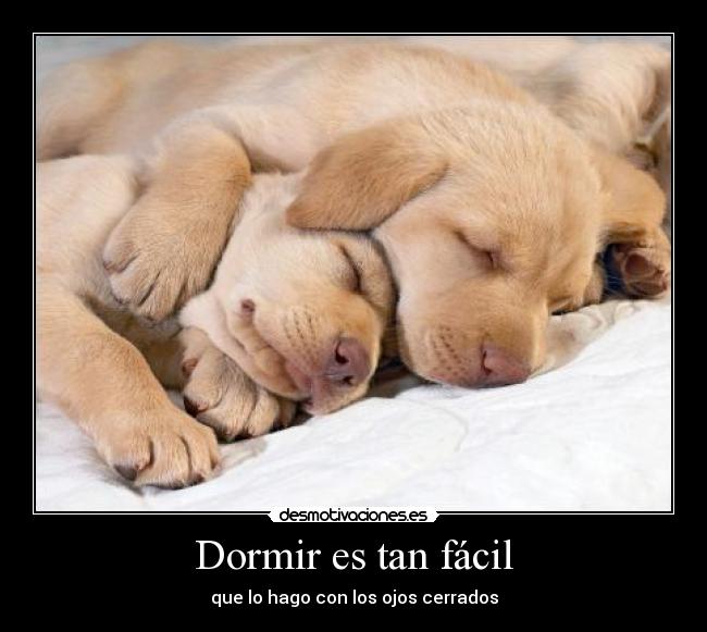 Dormir es tan fácil - que lo hago con los ojos cerrados