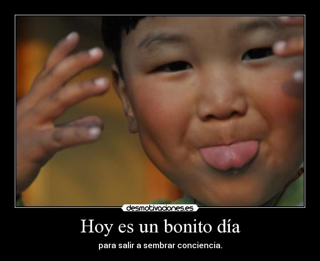 Hoy es un bonito día - para salir a sembrar conciencia.