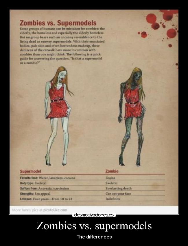 Zombies vs. supermodels -