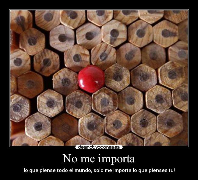 No me importa - lo que piense todo el mundo, solo me importa lo que pienses tu!