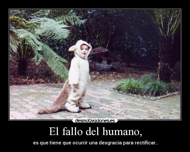 El fallo del humano, - es que tiene que ocurrir una desgracia para rectificar..