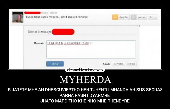 MYHERDA - HER JATETE MHE AH DHESCUVIERTHO HEN TUHENTI I MHANDA AH SUS SECUASES
PARHA FASHTIDYARMHE
JHATO MARDITHO KHE NHO MHE RHENDYRE