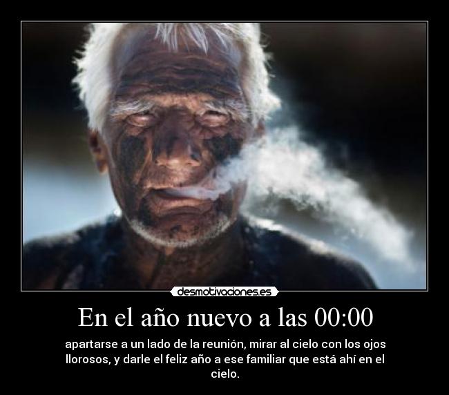 En el año nuevo a las 00:00 -