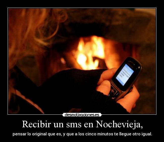 Recibir un sms en Nochevieja, -