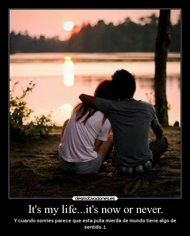 Its my life...its now or never. -
