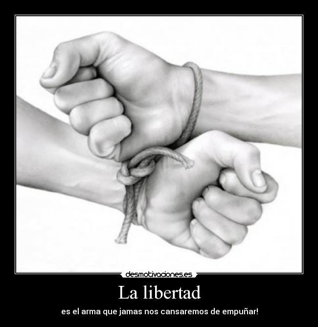 La libertad - es el arma que jamas nos cansaremos de empuñar!