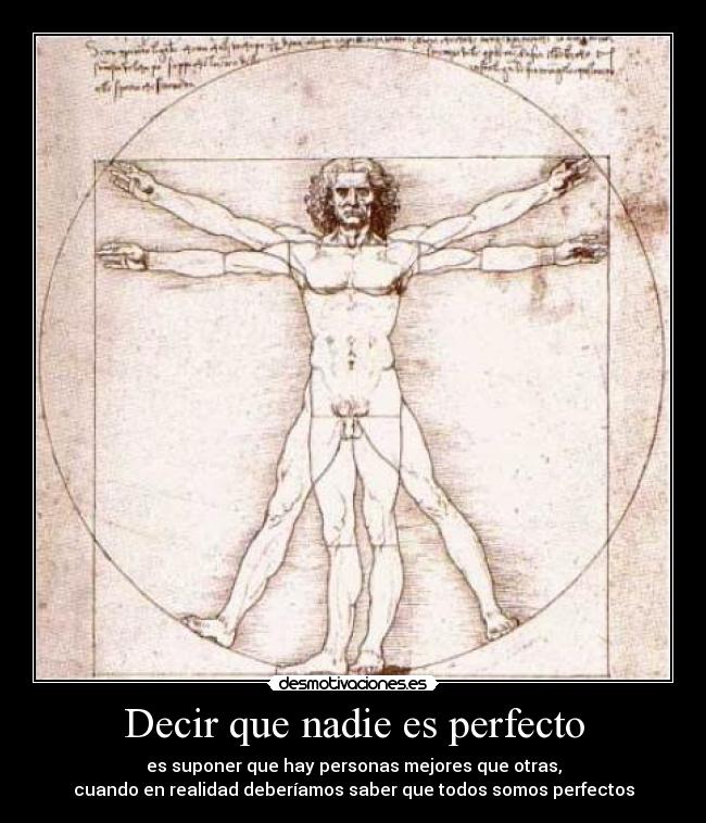 Decir que nadie es perfecto -