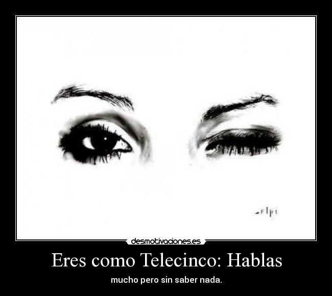 Eres como Telecinco: Hablas - mucho pero sin saber nada.