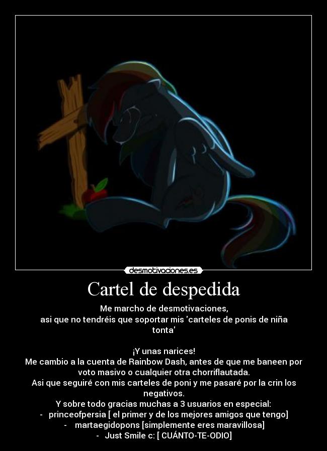 Cartel de despedida -