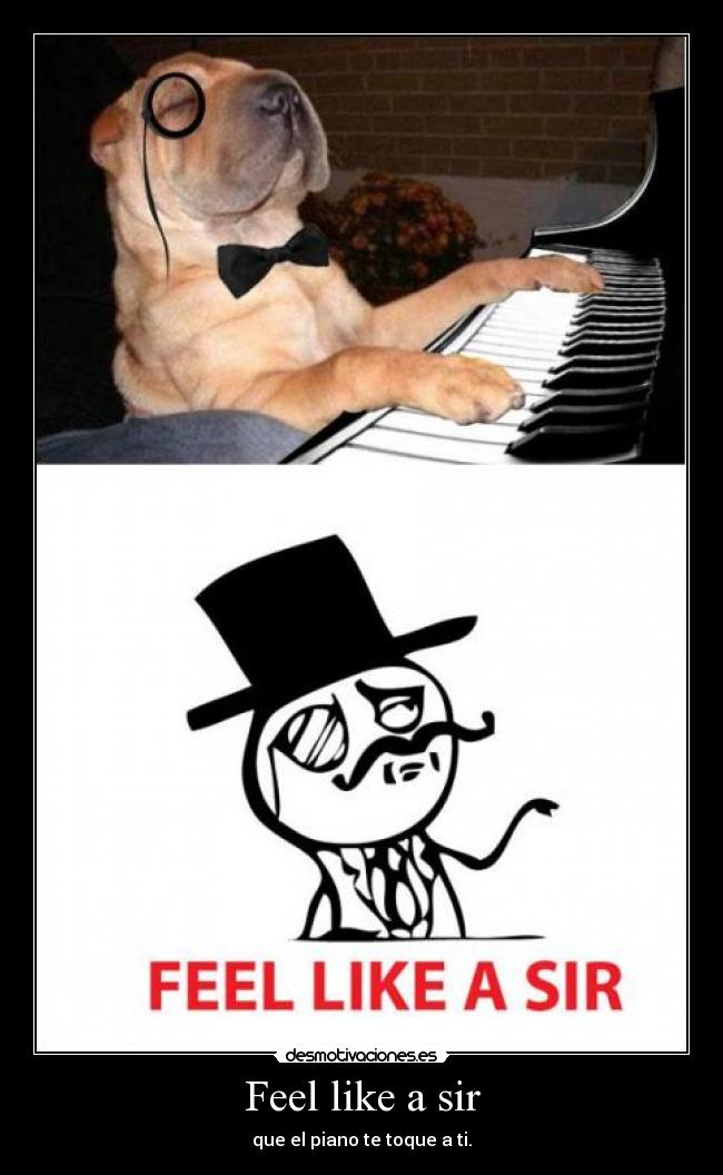 Feel like a sir - que el piano te toque a ti.