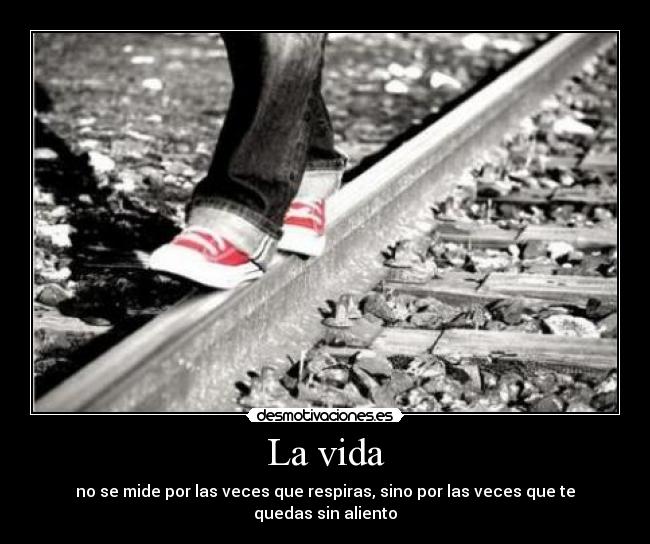 La vida - no se mide por las veces que respiras, sino por las veces que te quedas sin aliento