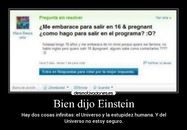 Bien dijo Einstein -