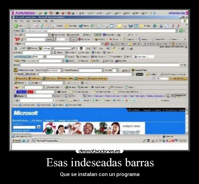 Esas indeseadas barras - Que se instalan con un programa