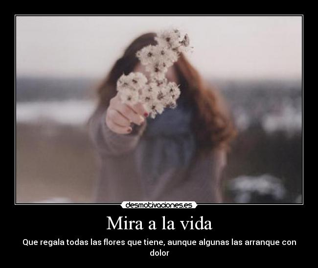 Mira a la vida - Que regala todas las flores que tiene, aunque algunas las arranque con dolor
