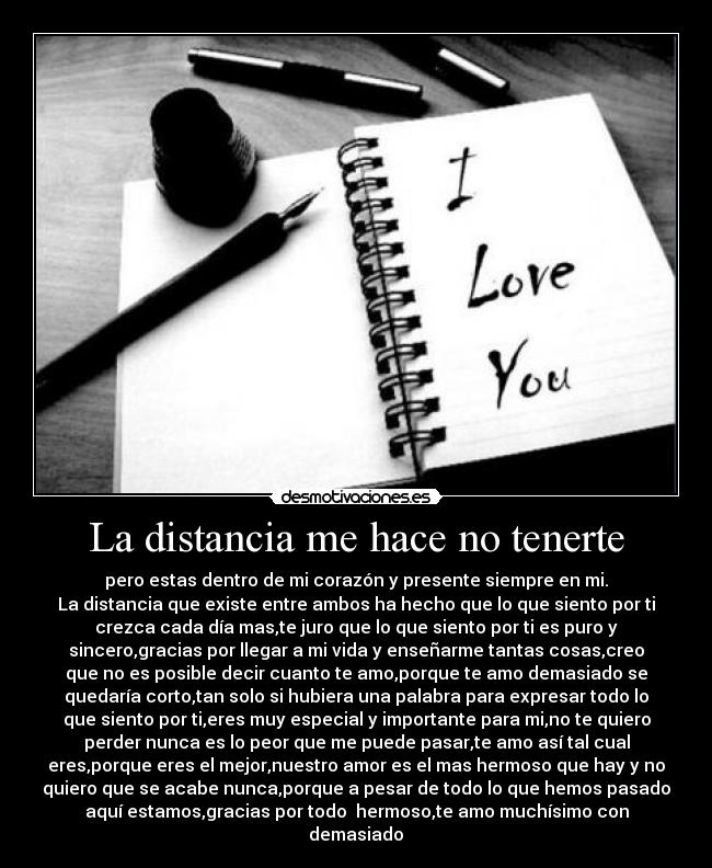 La distancia me hace no tenerte -