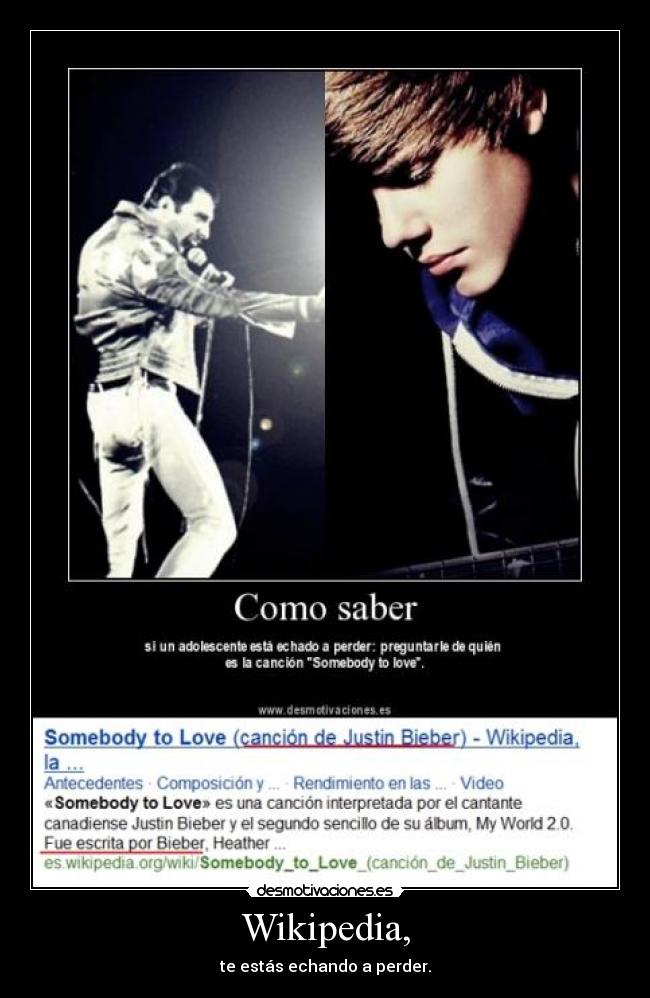 Wikipedia, - te estás echando a perder.