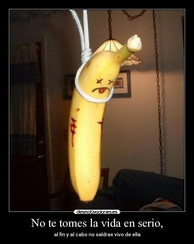 carteles vida bananas suicidio desmotivaciones