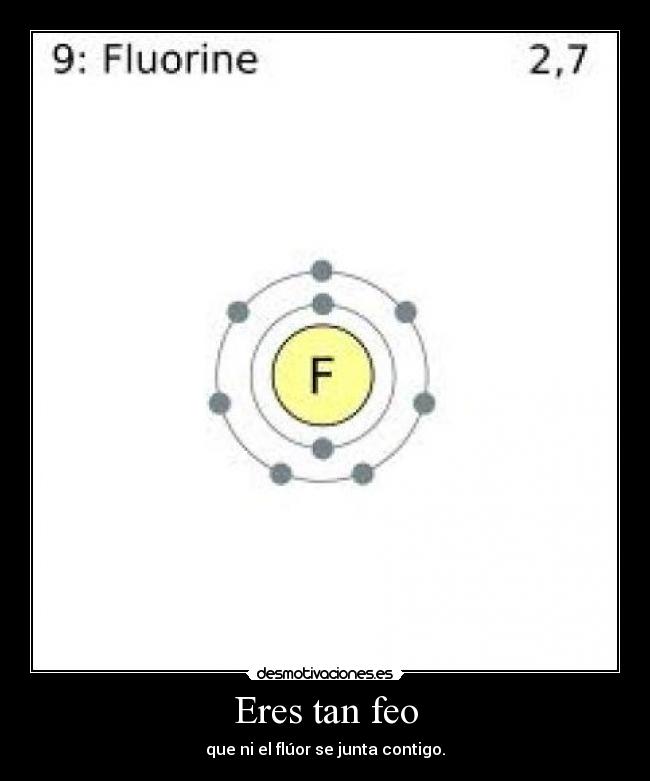 carteles fluor feo chiste quimica desmotivaciones