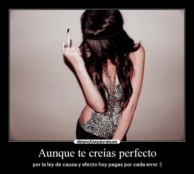 carteles aunque creias perfecto por ley causa efecto hoy pagas por cada error desmotivaciones