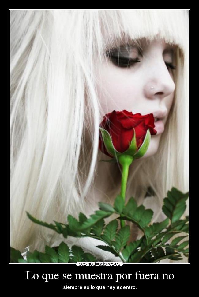 Lo que se muestra por fuera no - siempre es lo que hay adentro.