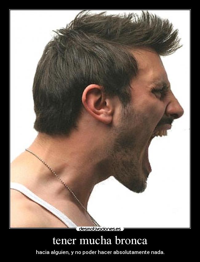 tener mucha bronca -