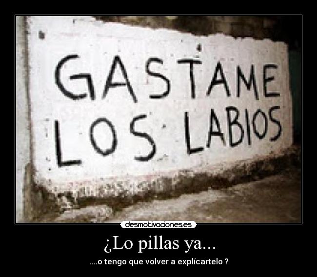 ¿Lo pillas ya... - ....o tengo que volver a explícartelo ?