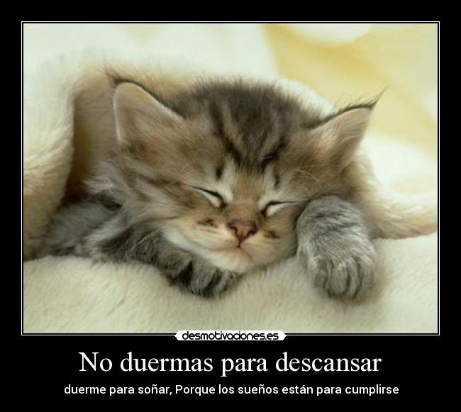 No duermas para descansar -
