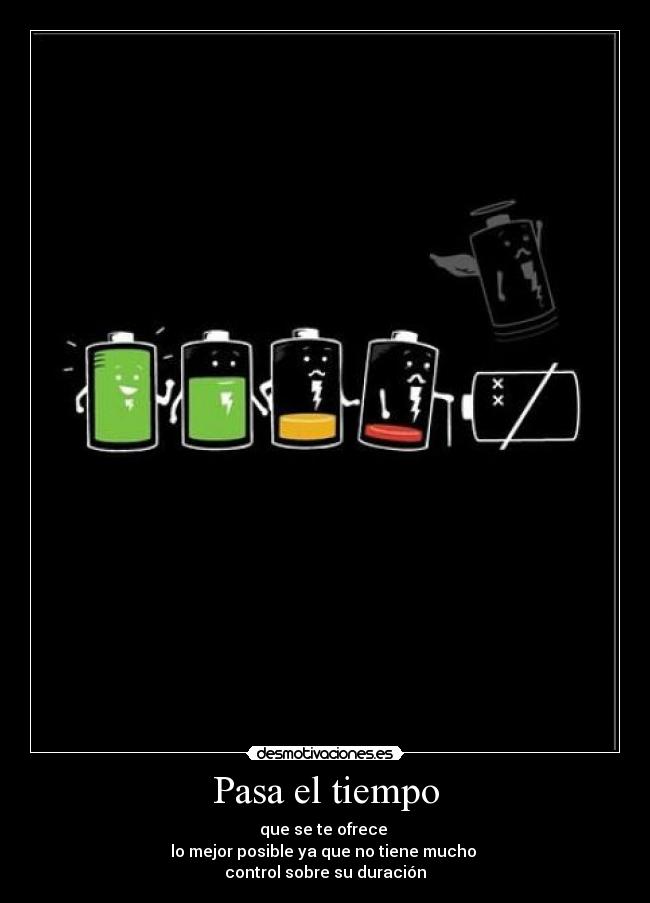 Pasa el tiempo - que se te ofrece 
lo mejor posible ya que no tiene mucho 
control sobre su duración