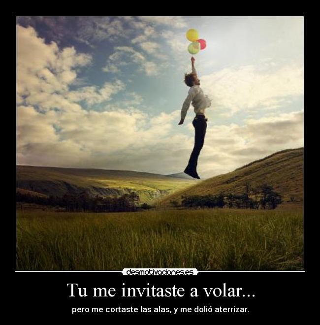 Tu me invitaste a volar... - pero me cortaste las alas, y me dolió aterrizar.