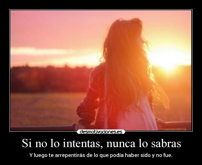 Si no lo intentas, nunca lo sabras -