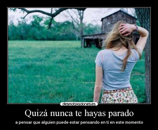 Quizá nunca te hayas parado -