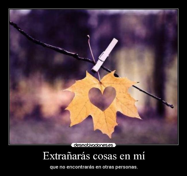 Extrañarás cosas en mí -