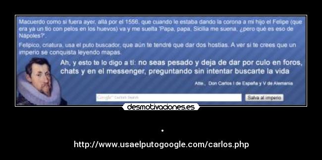 . - http://www.usaelputogoogle.com/carlos.php