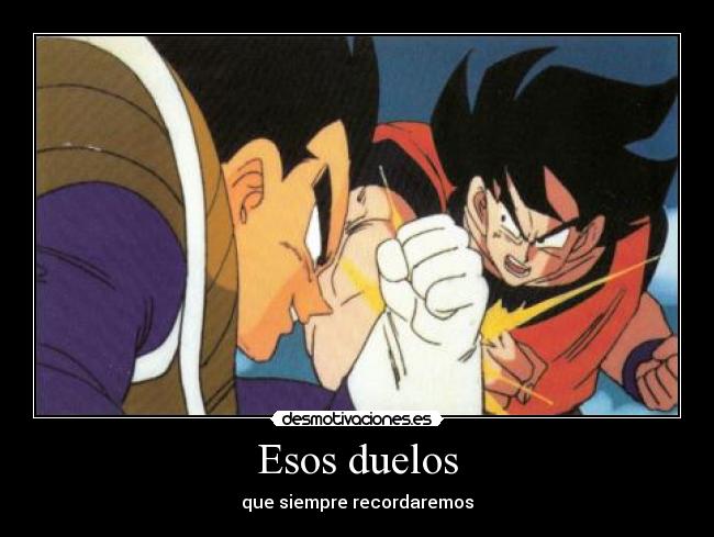 carteles duelos recuerdos goku vegeta desmotivaciones