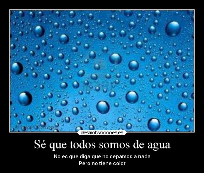 Sé que todos somos de agua - 