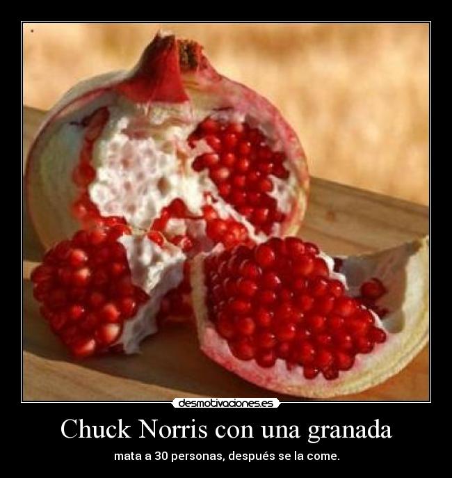 Chuck Norris con una granada - mata a 30 personas, después se la come.