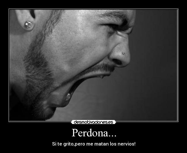 Perdona... - Si te grito,pero me matan los nervios!