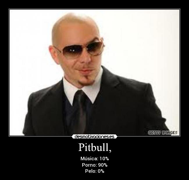 Pitbull, - Música: 10%
Porno: 90%
Pelo: 0%