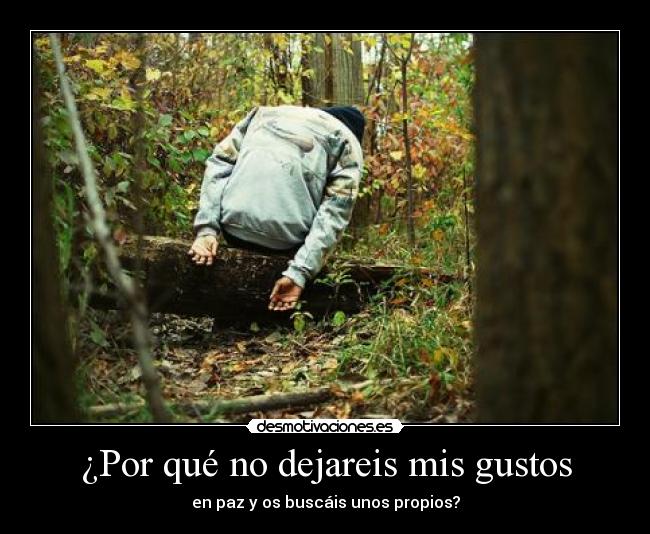¿Por qué no dejareis mis gustos - en paz y os buscáis unos propios?