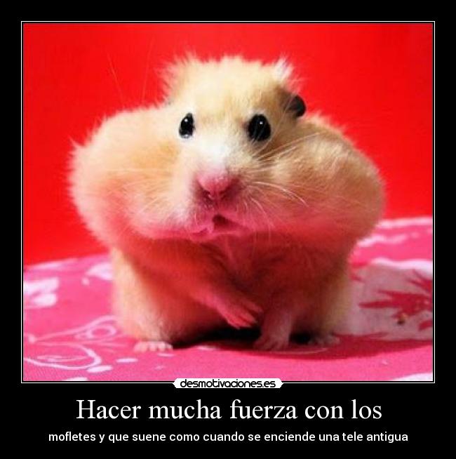 Hacer mucha fuerza con los - mofletes y que suene como cuando se enciende una tele antigua