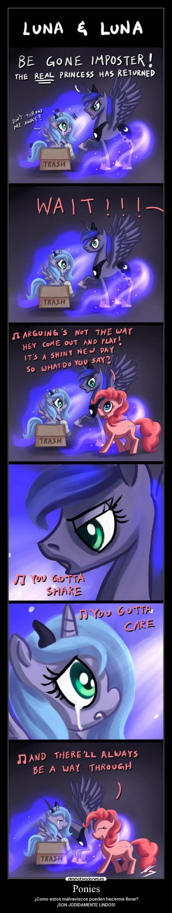 carteles ponies llorar fucking kawaii friendship magic pinkie pie luna desmotivaciones