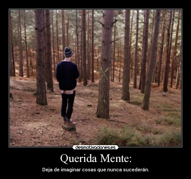 Querida Mente: - Deja de imaginar cosas que nunca sucederán.