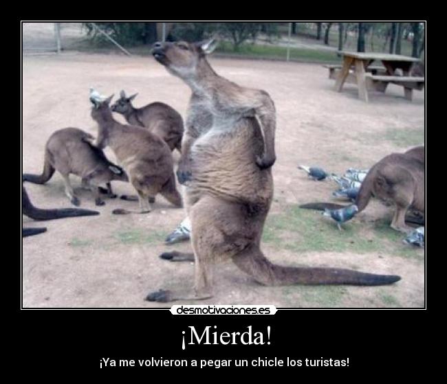 ¡Mierda! - ¡Ya me volvieron a pegar un chicle los turistas!