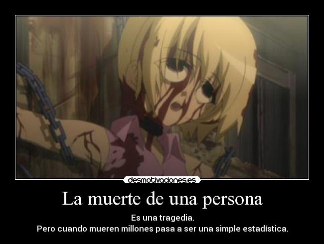 La muerte de una persona -