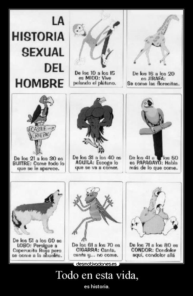 Todo en esta vida, - es historia.