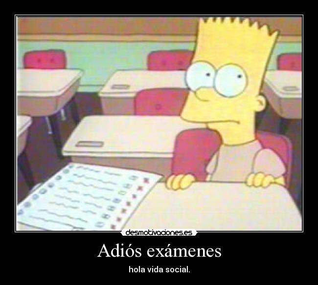 Adiós exámenes - hola vida social.