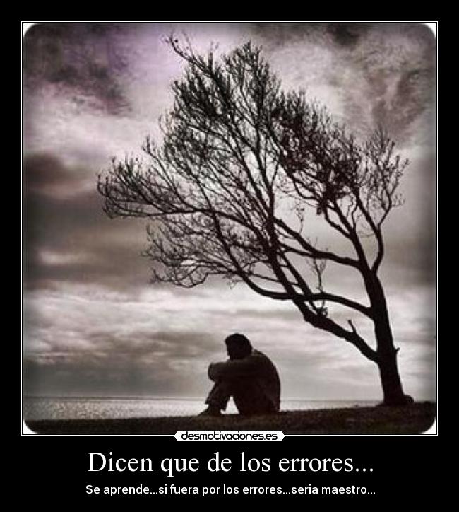 Dicen que de los errores... - Se aprende...si fuera por los errores...seria maestro...