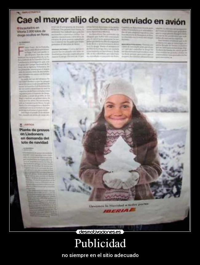 Publicidad - no siempre en el sitio adecuado