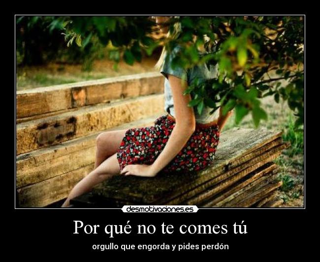 Por qué no te comes tú - orgullo que engorda y pides perdón