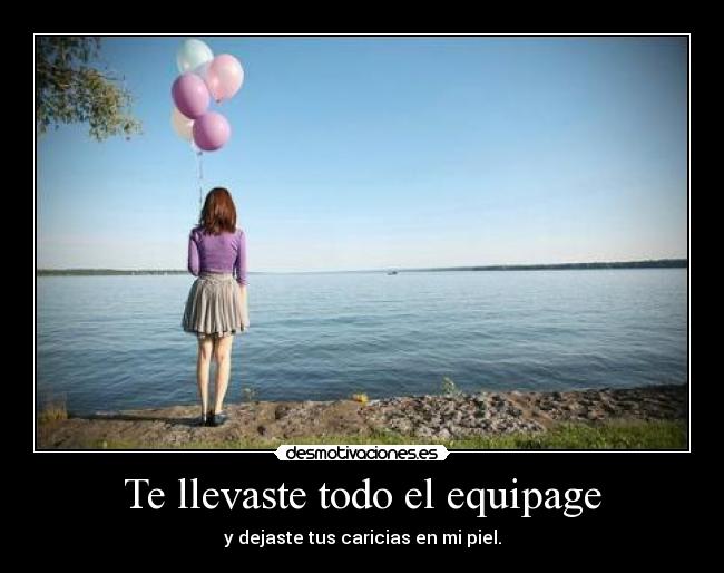 Te llevaste todo el equipage - y dejaste tus caricias en mi piel.